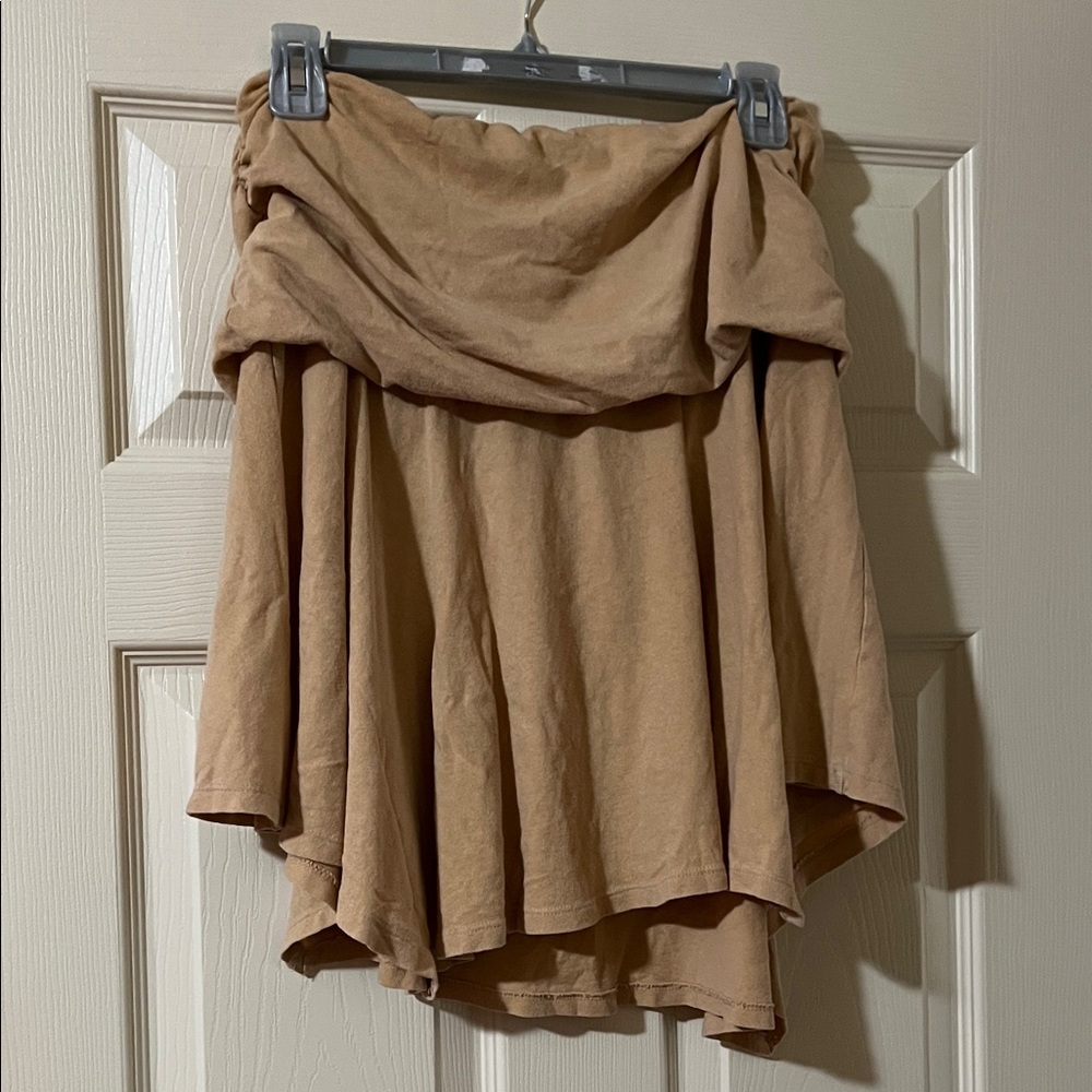 Aerie Tan Foldover Mini Skirt